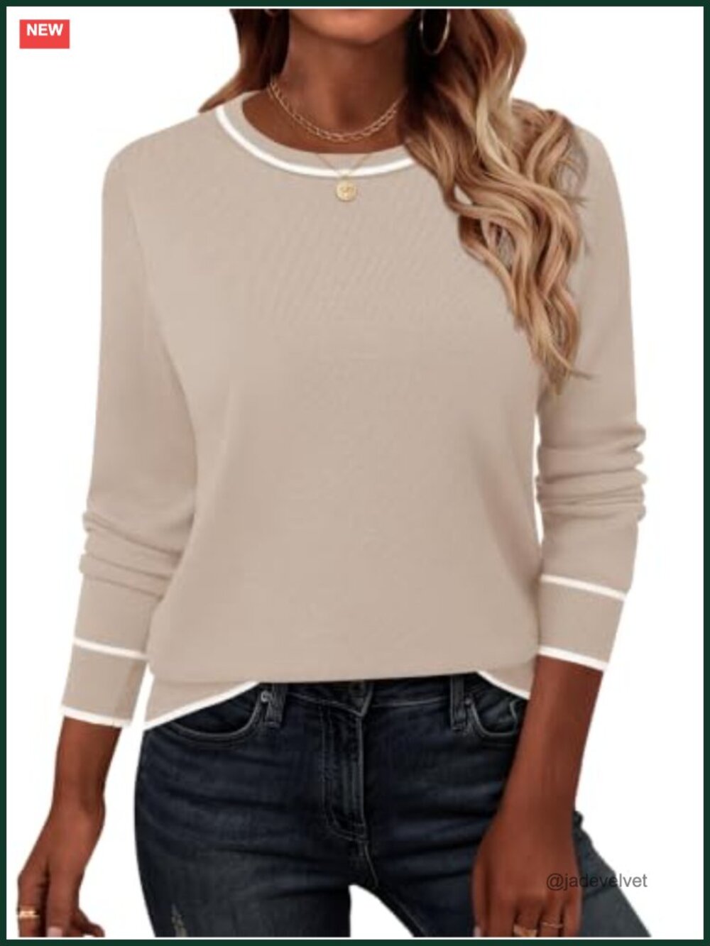 Women's Long Sleeve Crew Neck Pullover Sweater Lightweight Soft Knit